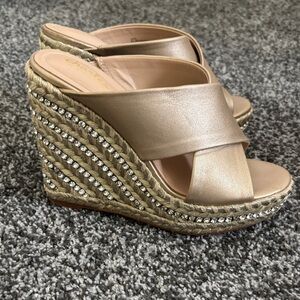Charles David Metallic Wedge Sandals
